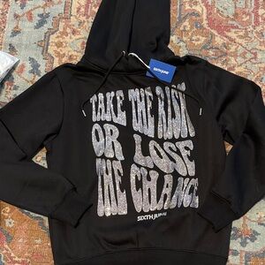 Sixth June rein stones women’s hoodie size S NWT